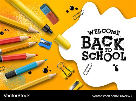 Welcome Back To School Poster And Banner Vector Image
