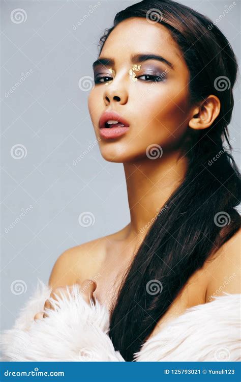 Young Beauty African American Mulatto Sensual Woman With Fashion Stock Image Image Of Ethnic