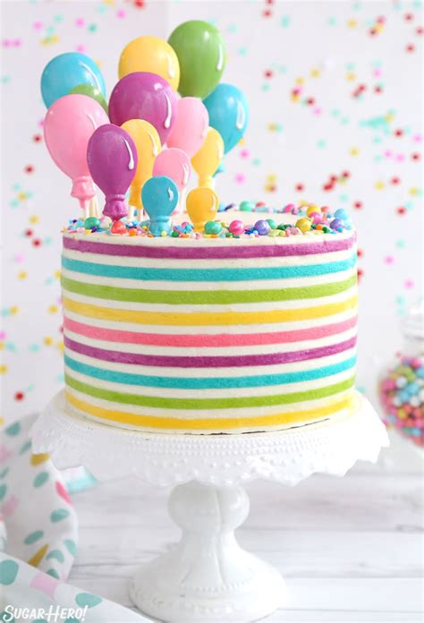 Striped Buttercream Balloon Cake Sugarhero