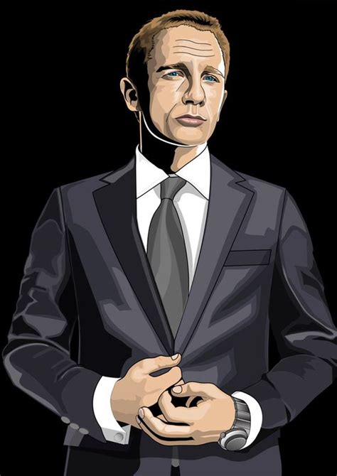 007 By Peter James Coleman Illustration Art Daniel Craig James Bond