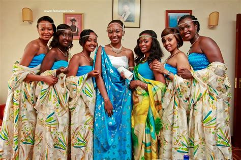 Rwandan Bride And Bridesmaids In Traditional Wear Rwanda Africa