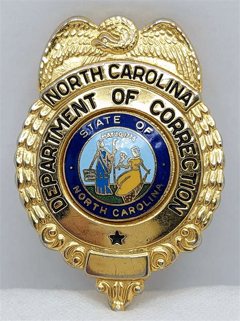 1991 North Carolina Department Of Corrections Badge By Ga Rel Flying