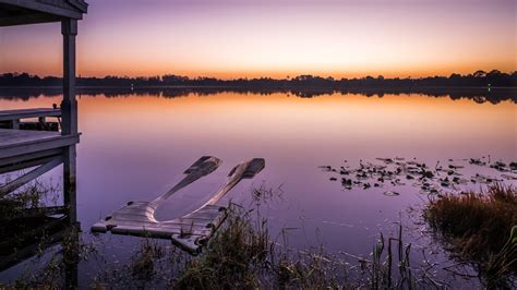 Landscape Photo Of Lake During Sunset Cane Orlando Florida Hd