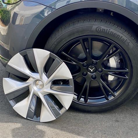 Automotive For Tesla Model Y 19 Matte Black Hubcaps Caps Rim Wheel