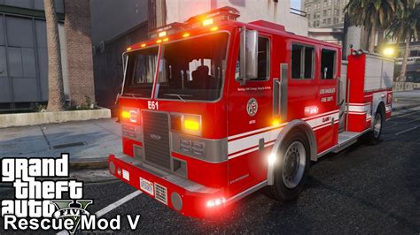 Gta 5 Rescue Mod V By Gangrenn Day 10 Firefighter Mod New Lafd