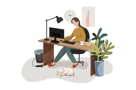 Premium Vector Work From Home Illustration Concept