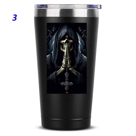 Grim Reaper Skull Coffee Mug 20 Oz Stainless Steel Tumbler Insulated