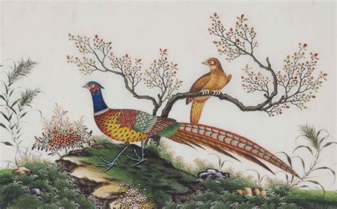 A Set Of Eight Chinese Rice Paper Paintings Of Birds 19th Century