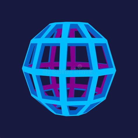 Abstract Sphere Wireframe 3d Vector Illustration Stock Vector