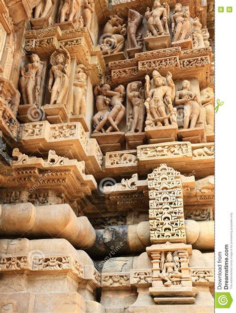 Sculpture Of Khajuraho Temples India Stock Image Image Of