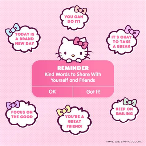Friendly Reminders Kawaii Quotes Hello Kitty Sanrio Hello Kitty