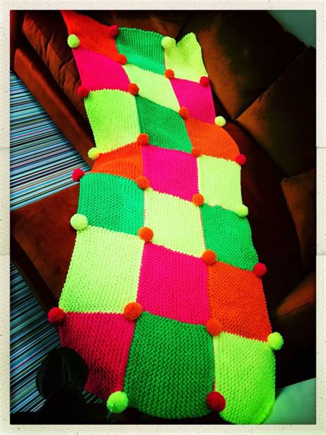 Finished My Chunky Neon Blanketbed Runner Commission Bed Runner