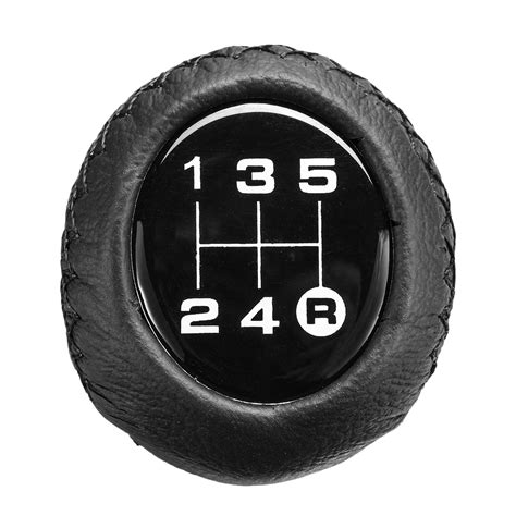Interior 5 Speed Universal Black Leather Manual Car Gear Stick Shift
