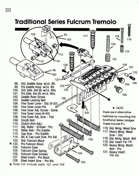 Kahler 2520 Traditional Fulcrum Tremolo Specifications
