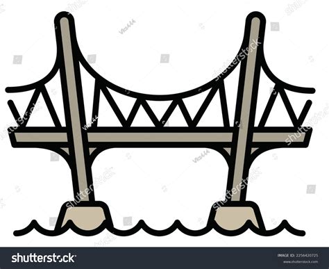 Bridges Silhouette Vector Illustrations Isolated On Stock Illustration