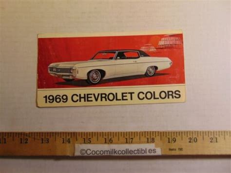 Vintage 1969 Chevrolet Colors Chart Brochure Ebay