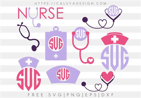 Free Nurse Monogram Svg Png Eps And Dxf By Caluya Design