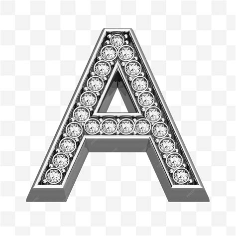 renderização 3d do símbolo do alfabeto de diamante de letras de joias de prata luxuosas psd