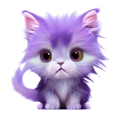 Purple Kitten With A Rainbow Mohawk · Creative Fabrica