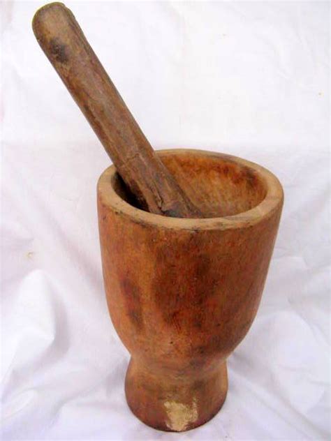 Other Home Decor African Wooden Mortar And Pestle Diameter 16cm