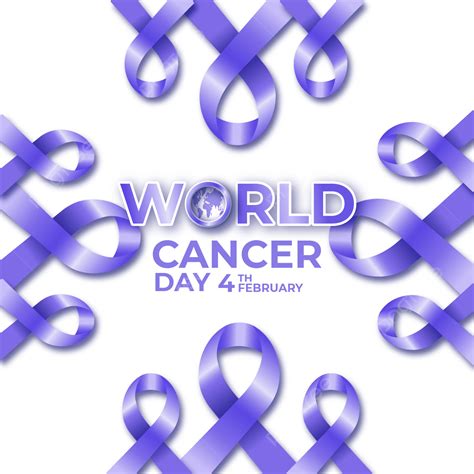 World Cancer Day Vector Art Png World Cancer Day With Text And Purple