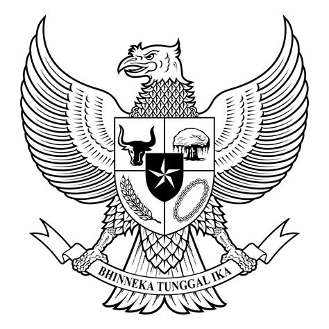 Logo Garuda Pancasila Bw Hitam Putih Lambang Negara Gambar Sketsa