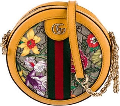 Gucci Gg Supreme Flora Mini Round Ophidia Crossbody Bag Shopstyle