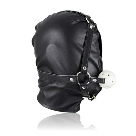 2017 Newest Fetish Pu Leather Mask Harness Sex Slave Gag Bdsm Bondage