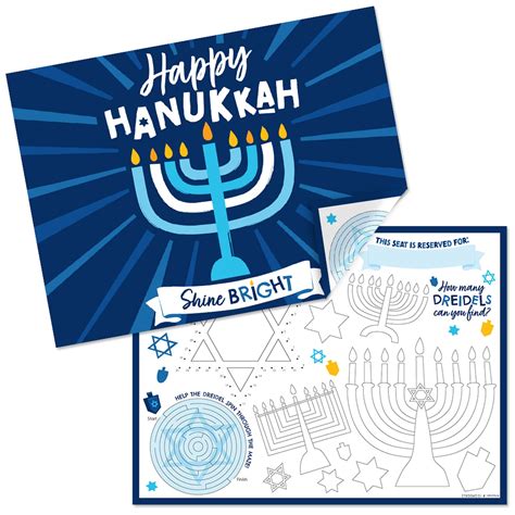 Big Dot Of Happiness Hanukkah Menorah Paper Chanukah Holiday Party