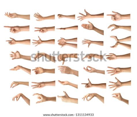 Gesturing Female Hands On White Background Stock Photo Edit Now