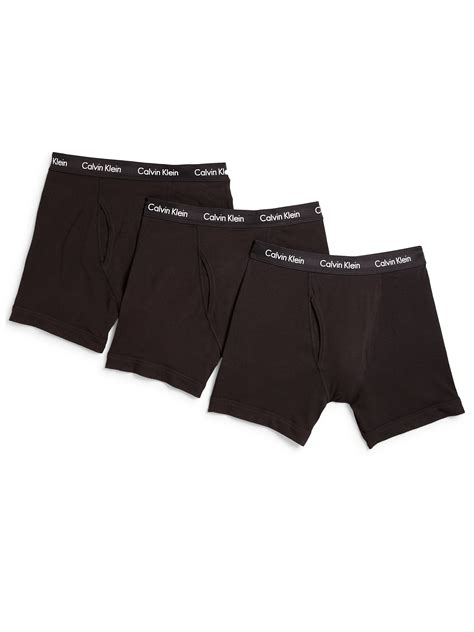 Calvin Klein Stretch Cotton Boxer Briefs 3 Pack In Black For Men Lyst