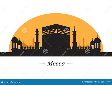 Silhouette Of Mecca Vector Illustration Decorative Design Stock Vector