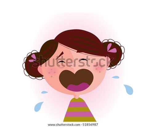 Crying Baby Girl Crying Small Child Stock Vector Royalty Free 51856987