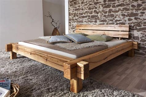 Bett einzelbett udine buche massiv natur 180x200 cm. Massivholz Balkenbett 180x200 Bett Rustikal Doppelbett ...