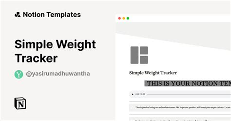 Simple Weight Tracker Notion Template