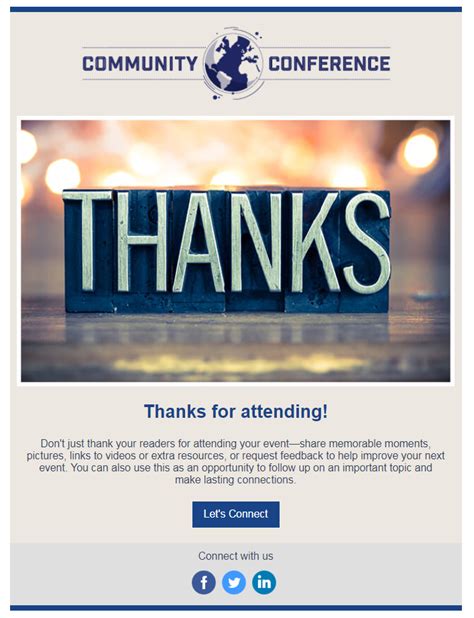 Use An Email Template To Say Thank You Constant Contact