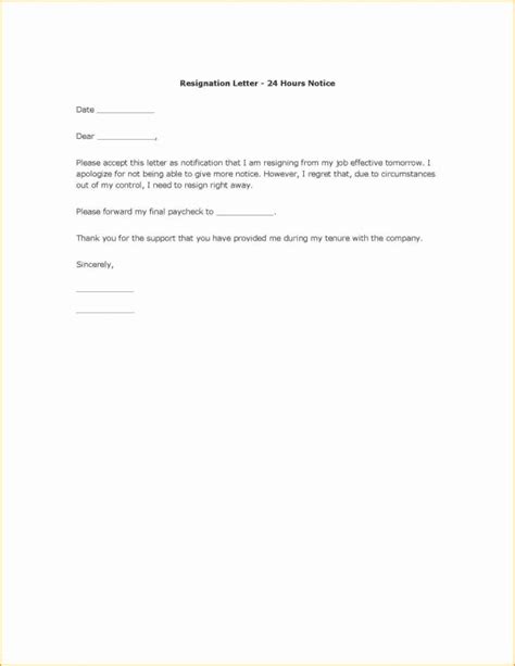 30 Resignation Letter In Word Example Document Template