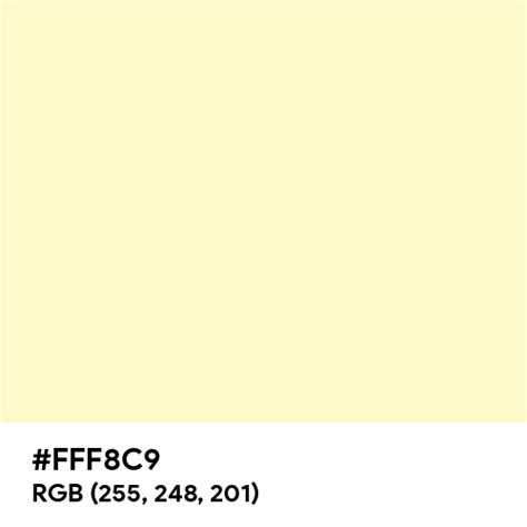 Light Ivory Color Hex Code Is Fff8c9