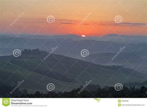 Tuscany Morning In The Crete Senesi Stock Image Image Of Hills