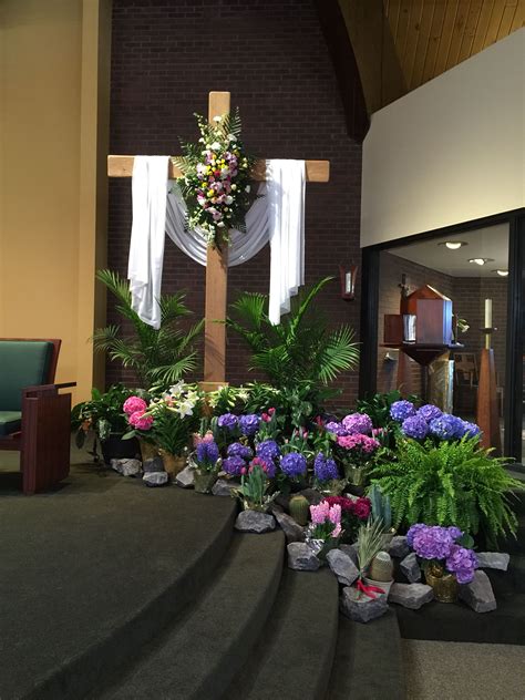 Easter Morning Easter Church Flowers Church Easter Decorations