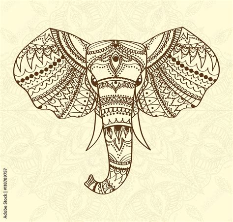 Tribal Elephant Head Tattoo