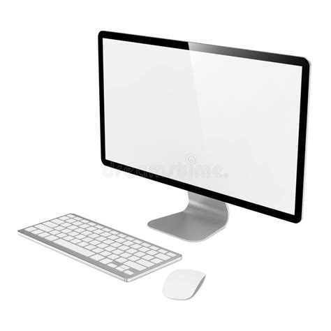Computer Monitor With Mouse And Keyboard Stock Photography Image