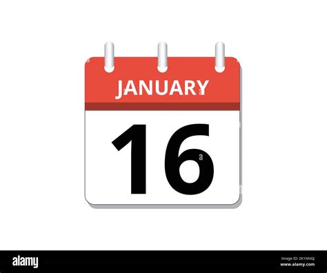 January 16th Calendar Icon Vector Concept Of Schedule Business And