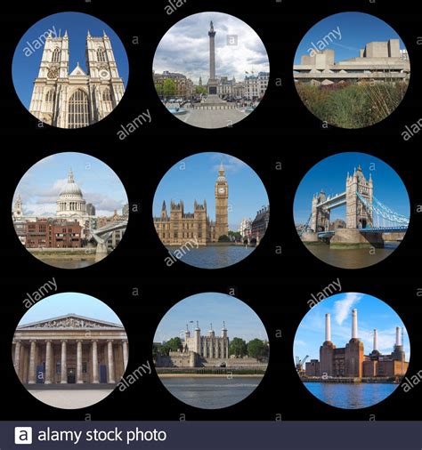 Collage Of Landmarks Of London High Resolution Stock Photography And