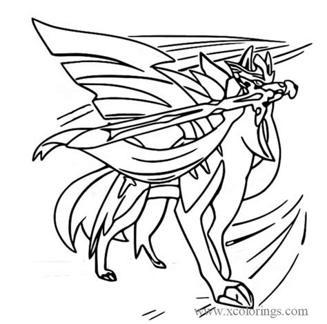 Zacian Colouring Pages