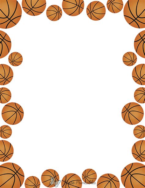 Printable Basketball Page Border