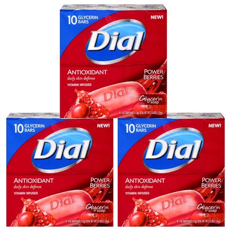 Dial Antioxidant Glycerin Bar Soap With Power Berries 4 Oz 10 Count