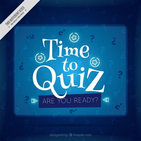 Blue Quiz Background With White Details Vector Premium Download