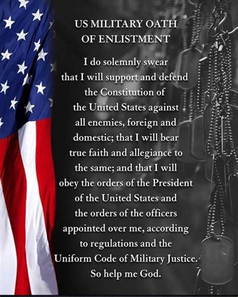 Af Us Military Oath Of Enlistment I Do Solemnly Swear That I Will