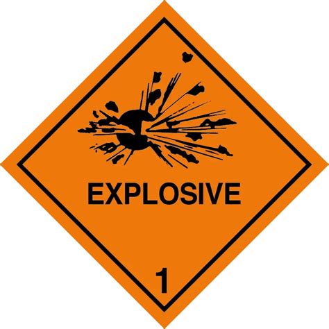 Class Explosive Hazard Warning Diamond Label Dangerous Goods
